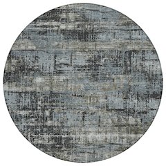 Machine Washable Indoor/Outdoor Chantille Charcoal 8' x 8' Round Rug
