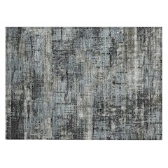 Machine Washable Indoor/Outdoor Chantille Charcoal 1'8" x 2'6" Rug