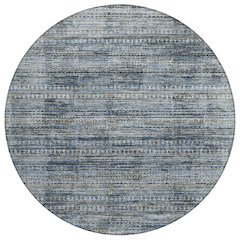 Machine Washable Indoor/Outdoor Chantille Denim 8' x 8' Round Rug