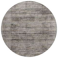 Machine Washable Indoor/Outdoor Chantille Taupe 8' x 8' Round Rug