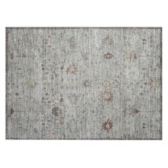 Machine Washable Indoor/Outdoor Chantille Gray 1'8" x 2'6" Rug