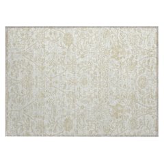 Machine Washable Indoor/Outdoor Chantille Ivory 1'8" x 2'6" Rug