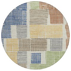 Machine Washable Indoor/Outdoor Chantille Putty 8' x 8' Round Rug