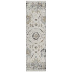 Machine Washable Indoor/Outdoor Chantille Ivory 2'3" x 7'6" Runner Rug