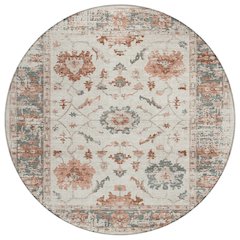 Machine Washable Indoor/Outdoor Chantille Linen 8' x 8' Round Rug