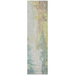 Machine Washable Indoor/Outdoor Chantille Seafoam 2'3" x 7'6" Runner Rug