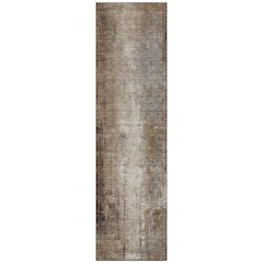Machine Washable Indoor/Outdoor Chantille Brown 2'3" x 7'6" Runner Rug
