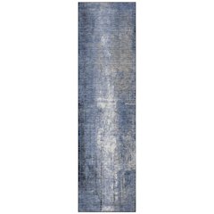 Machine Washable Indoor/Outdoor Chantille Navy 2'3" x 7'6" Runner Rug