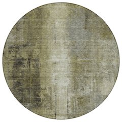 Machine Washable Indoor/Outdoor Chantille Olive 8' x 8' Round Rug