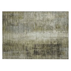 Machine Washable Indoor/Outdoor Chantille Olive 1'8" x 2'6" Rug
