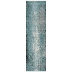 Machine Washable Indoor/Outdoor Chantille Teal 2'3" x 7'6" Runner Rug