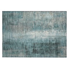 Machine Washable Indoor/Outdoor Chantille Teal 1'8" x 2'6" Rug