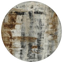Machine Washable Indoor/Outdoor Chantille Taupe 8' x 8' Round Rug