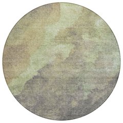 Machine Washable Indoor/Outdoor Chantille Aloe 8' x 8' Round Rug