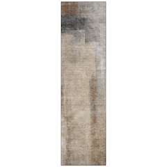 Machine Washable Indoor/Outdoor Chantille Beige 2'3" x 7'6" Runner Rug