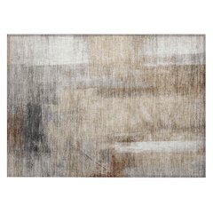 Machine Washable Indoor/Outdoor Chantille Beige 1'8" x 2'6" Rug