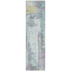 Machine Washable Indoor/Outdoor Chantille Teal 2'3" x 7'6" Runner Rug