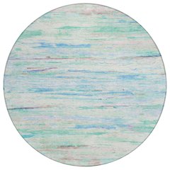 Machine Washable Indoor/Outdoor Chantille Teal 8' x 8' Round Rug