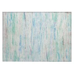 Machine Washable Indoor/Outdoor Chantille Teal 1'8" x 2'6" Rug