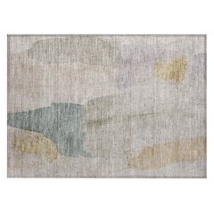Machine Washable Indoor/Outdoor Chantille Beige 1'8" x 2'6" Rug