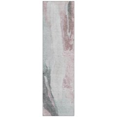 Machine Washable Indoor/Outdoor Chantille Blush 2'3" x 7'6" Runner Rug