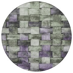 Machine Washable Indoor/Outdoor Chantille Sage 8' x 8' Round Rug
