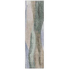 Machine Washable Indoor/Outdoor Chantille Beige 2'3" x 7'6" Runner Rug