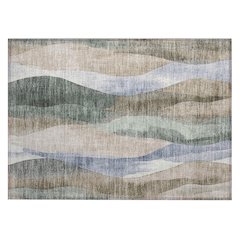 Machine Washable Indoor/Outdoor Chantille Beige 1'8" x 2'6" Rug