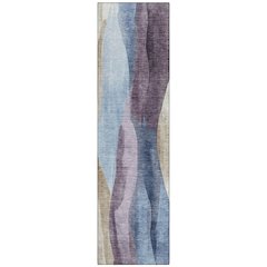 Machine Washable Indoor/Outdoor Chantille Denim 2'3" x 7'6" Runner Rug