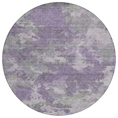 Machine Washable Indoor/Outdoor Chantille Purple 8' x 8' Round Rug