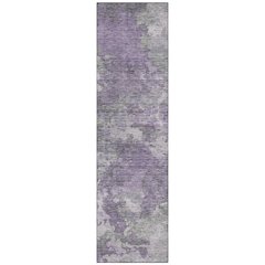 Machine Washable Indoor/Outdoor Chantille Purple 2'3" x 7'6" Runner Rug