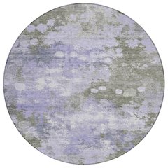 Machine Washable Indoor/Outdoor Chantille Lavender 8' x 8' Round Rug