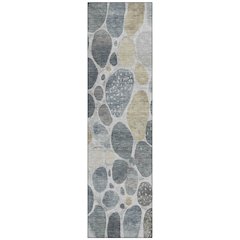 Machine Washable Indoor/Outdoor Chantille Pewter 2'3" x 7'6" Runner Rug