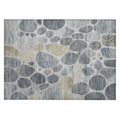 Machine Washable Indoor/Outdoor Chantille Pewter 1'8" x 2'6" Rug