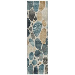 Machine Washable Indoor/Outdoor Chantille Teal 2'3" x 7'6" Runner Rug