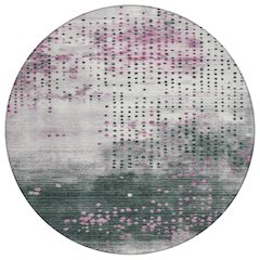 Machine Washable Indoor/Outdoor Chantille Blush 8' x 8' Round Rug
