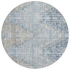 Machine Washable Indoor/Outdoor Chantille Denim 8' x 8' Round Rug