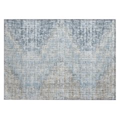 Machine Washable Indoor/Outdoor Chantille Denim 1'8" x 2'6" Rug