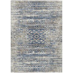 Machine Washable Indoor/Outdoor Chantille Blue 2'6" x 3'10" Rug