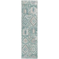 Machine Washable Indoor/Outdoor Chantille Seafoam 2'3" x 7'6" Runner Rug