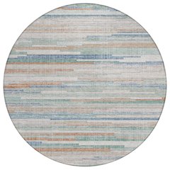 Machine Washable Indoor/Outdoor Chantille Linen 8' x 8' Round Rug