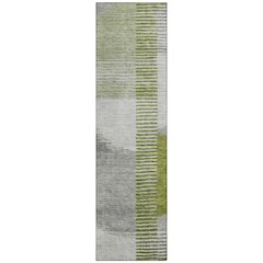 Machine Washable Indoor/Outdoor Chantille Olive 2'3" x 7'6" Runner Rug