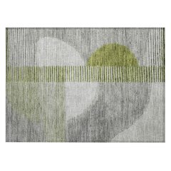 Machine Washable Indoor/Outdoor Chantille Olive 1'8" x 2'6" Rug