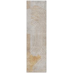 Machine Washable Indoor/Outdoor Chantille Gold 2'3" x 7'6" Runner Rug