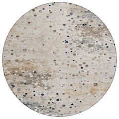 Machine Washable Indoor/Outdoor Chantille Ivory 8' x 8' Round Rug