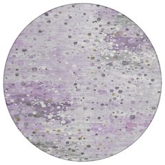 Machine Washable Indoor/Outdoor Chantille Lavender 8' x 8' Round Rug