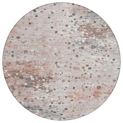 Machine Washable Indoor/Outdoor Chantille Salmon 8' x 8' Round Rug