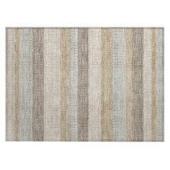 Machine Washable Indoor/Outdoor Chantille Beige 1'8" x 2'6" Rug