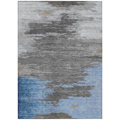 Machine Washable Indoor/Outdoor Chantille Denim 2'6" x 3'10" Rug