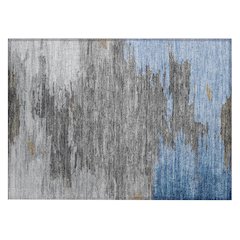 Machine Washable Indoor/Outdoor Chantille Denim 1'8" x 2'6" Rug